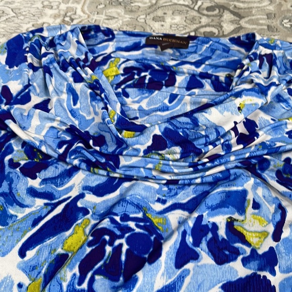 DANA BUCHMAN blue cowl neck top Size L - Picture 4 of 6